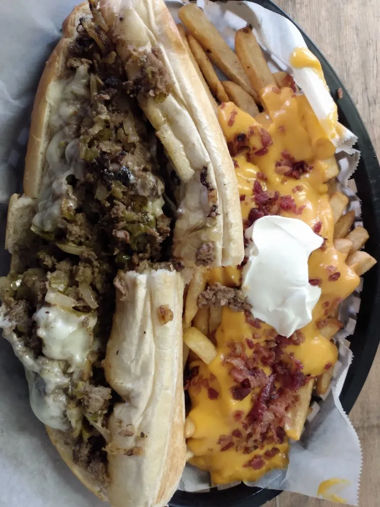 Steak and Cheese Sub with Loaded Fries